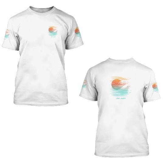Artistic San Juan Puerto Rico Palm Tree Vacation 3D T Shirts