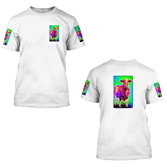 Abstract Cattle, digital painting 3D T Shirts