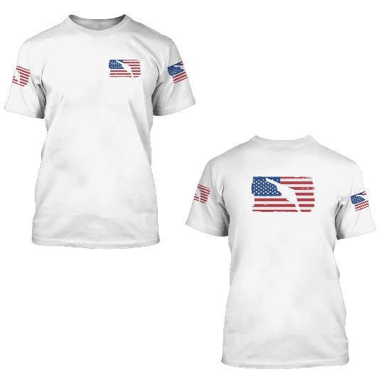 B-2 Stealth Bomber Military Airplane American Flag 3D T Shirts