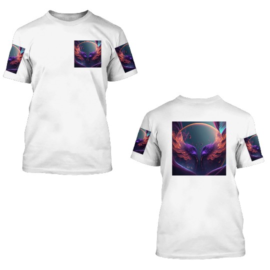 Flaming phoenix wings 3D T Shirts