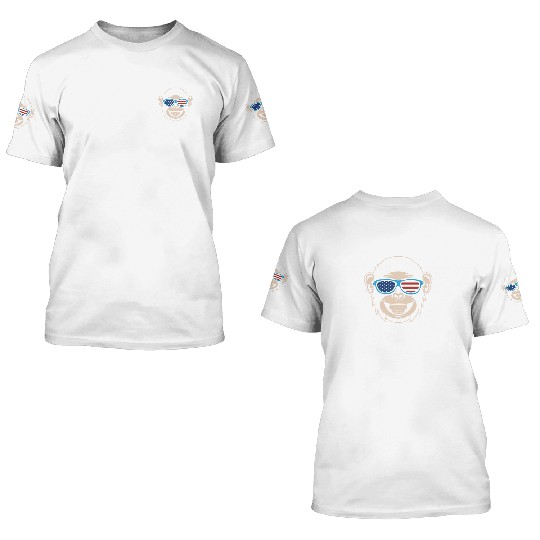 Chimpanzee Monkey Orangutan Monkey Head 3D T Shirts