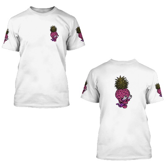 Skeleton pineapple psychedelic 3D T Shirts