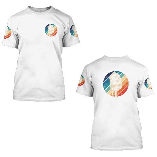 Karaoke Singer Microphone Vocalist 3D T Shirts