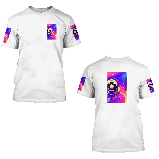 Astronaut neon colors 3D T Shirts