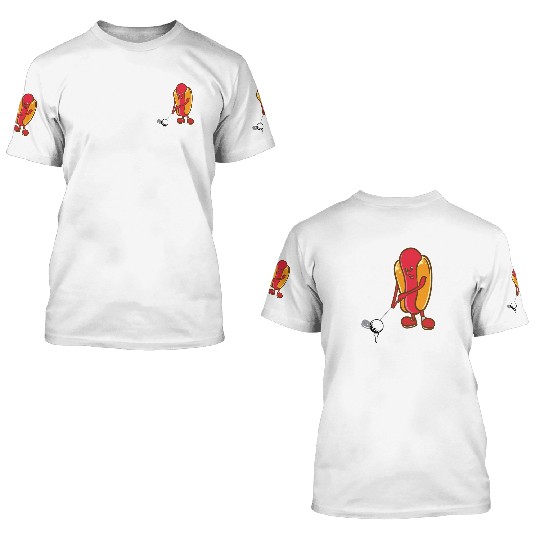 Golf Hotdog Golfing Sausage Golf Player 3D T Shirts