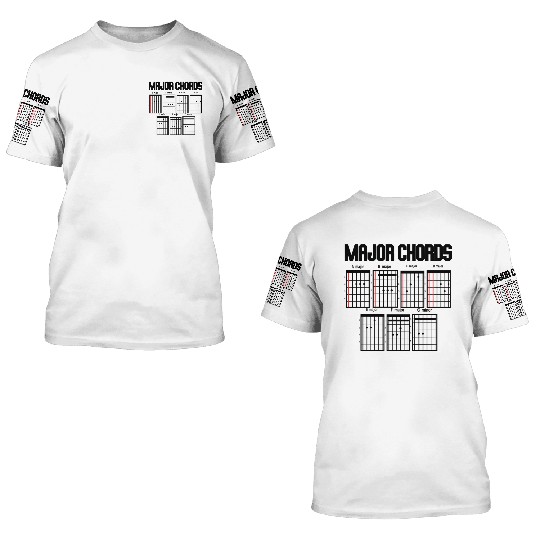 MAJOR CHORDS GUITAR 3D T Shirts