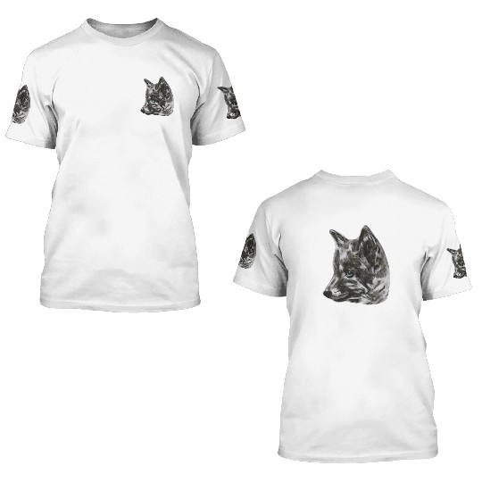 Sweet little fox portrait 3D T Shirts