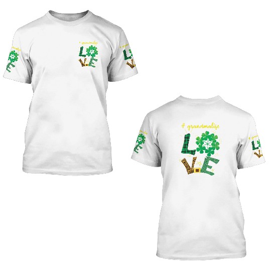 Love Grandma Shamrock Saint Patrick Day 3D T Shirts
