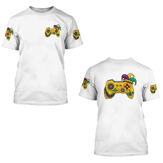 Mardi Gras Video Game Controller Jester Hat Kids B 3D T Shirts