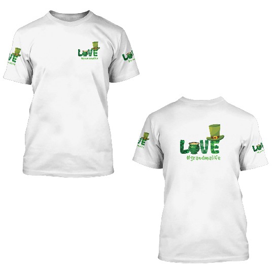 Shamrock Love Grandma Saint Patrick Day 3D T Shirts