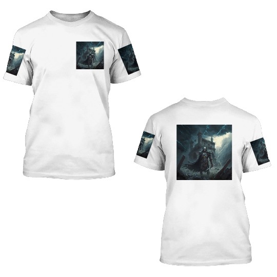Death Knight in Thunderstorm 3D T Shirts