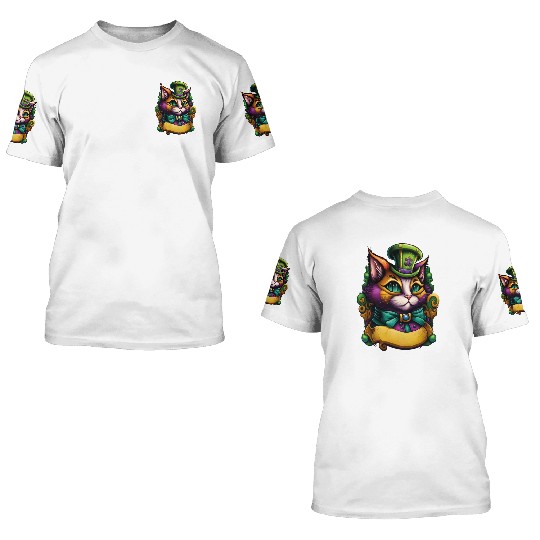 Cat Mardi Gras 3D T Shirts