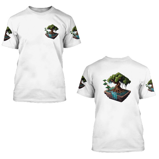 8 Bit Bonsai Tree 3D T Shirts