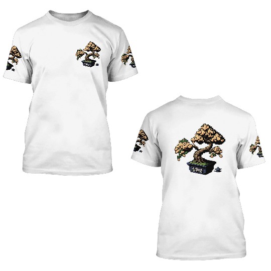8 Bit Bonsai Tree 3D T Shirts