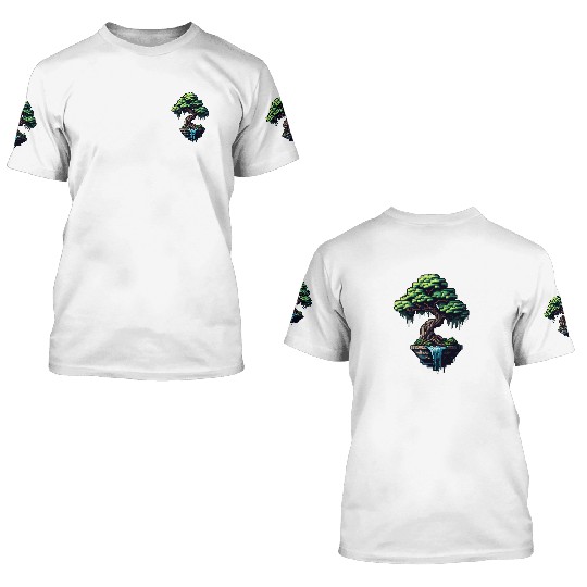 8 Bit Bonsai Tree 3D T Shirts