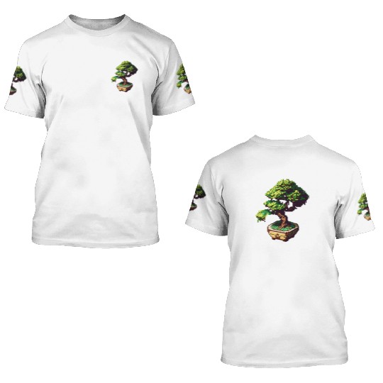 8 Bit Bonsai Tree 3D T Shirts
