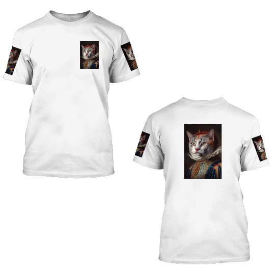 Colorpoint Shorthair Cat Breed Portrait Royal Rena 3D T Shirts