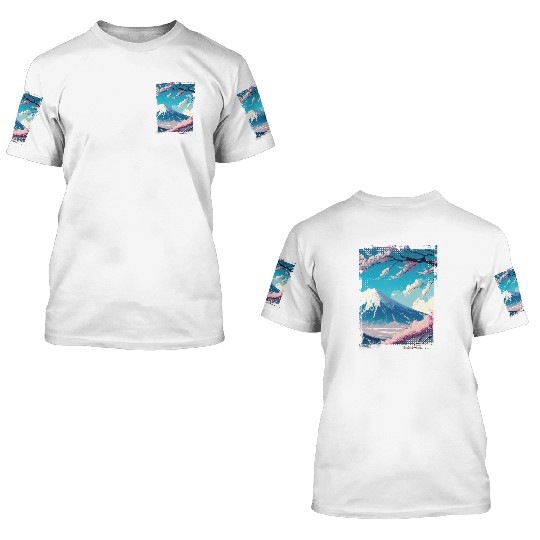 Japan Fuji Cherry Blossom Cherry Tree 3D T Shirts