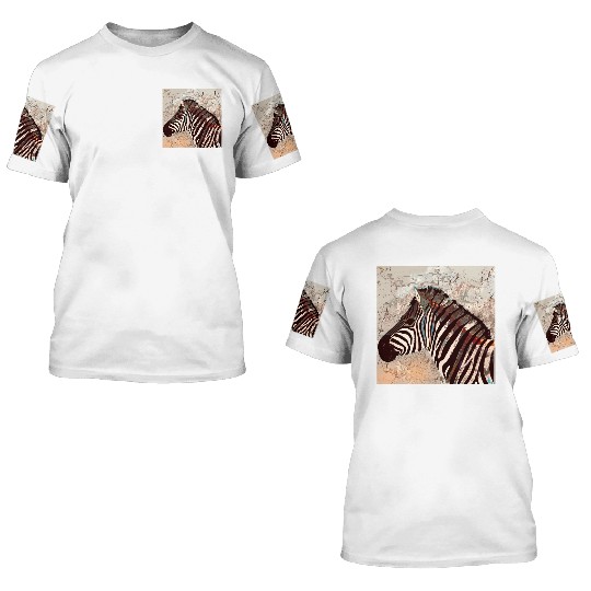 Zebra with neon colors 3D T Shirts