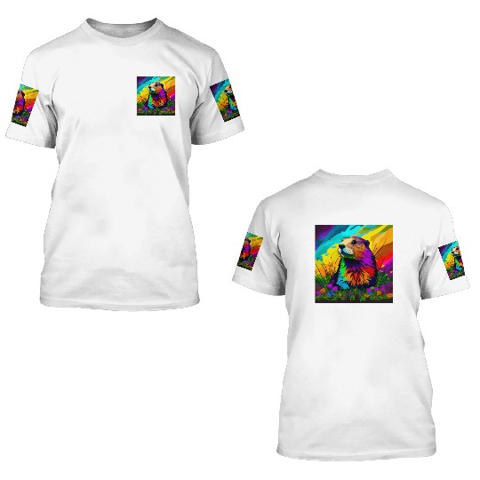 multicolor groundhog.groundhog day ,groundhog gift 3D T Shirts