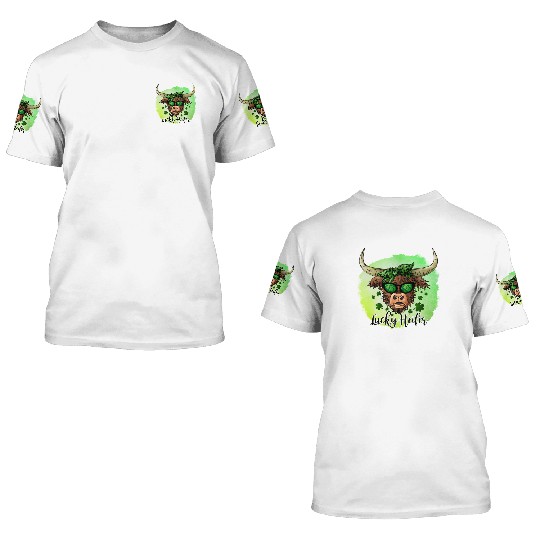 St Patricks Day Irish Lucky Heifer Cattle Farmer 3D T Shirts