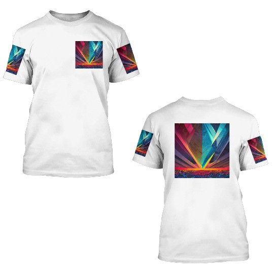 Abstract design with geometric shapes 3D T Shirts