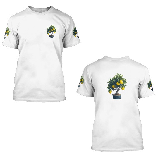 Lemon Bonsai Tree 3D T Shirts