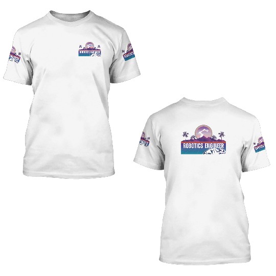 Robot Robotics Engineer Retro 3D T Shirts