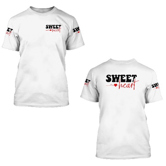 Sweet Heart Valentine designs 3D T Shirts
