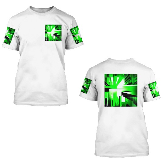 Cyberpunk Inspired Green Theme 3D T Shirts