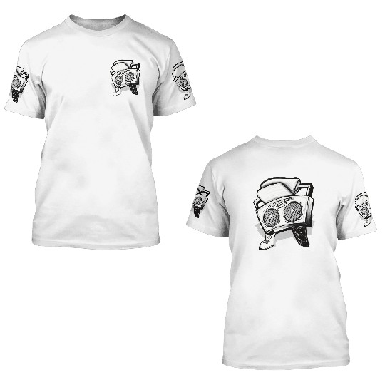 Boom box pirate 3D T Shirts