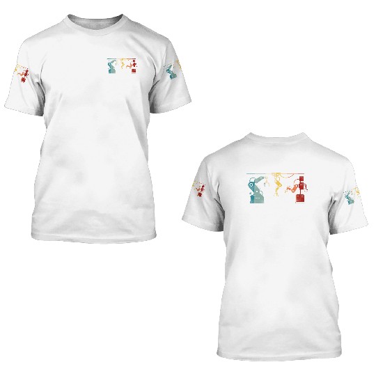Robot Robotics Engineer Retro 3D T Shirts