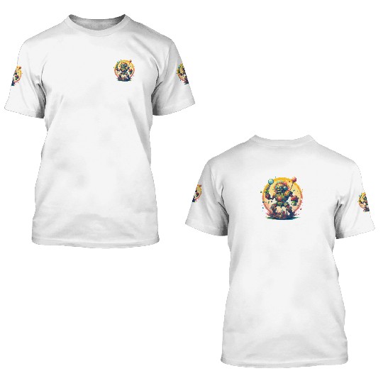 Inca,Maya robot warrior 3D T Shirts