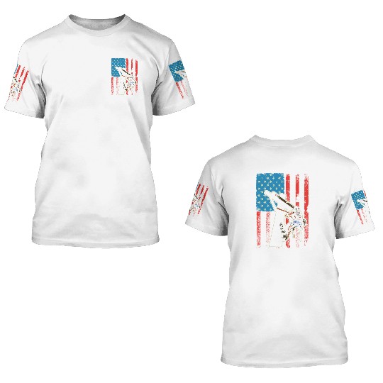 US Flag Lineworker Patriotic Lineman 3D T Shirts