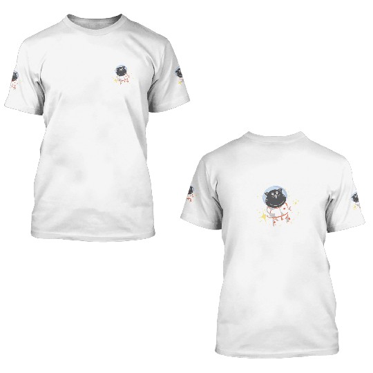 Space Purring Cat Astronaut Cat Lover Spaceship 3D T Shirts