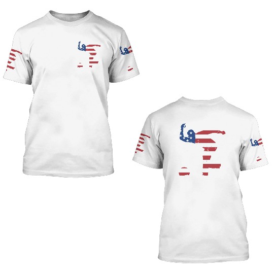 Sport Us Flag Bowling 3D T Shirts
