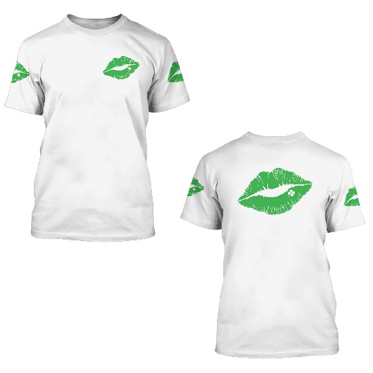 Lips Shamrock 3D T Shirts, St Patricks Day Presents