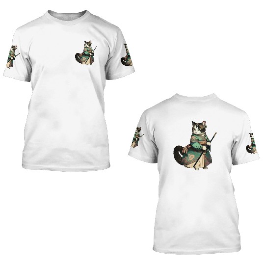 Cat Dressed as Mulan 3D T Shirts