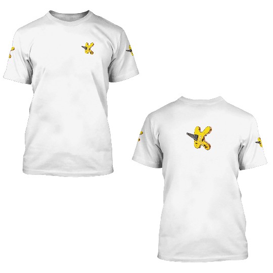 yellow tilted guitar 3D T Shirts