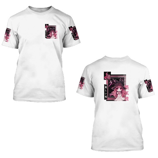 Witch Chibi Japanese Vaporwave Aesthetic Pastel Go 3D T Shirts