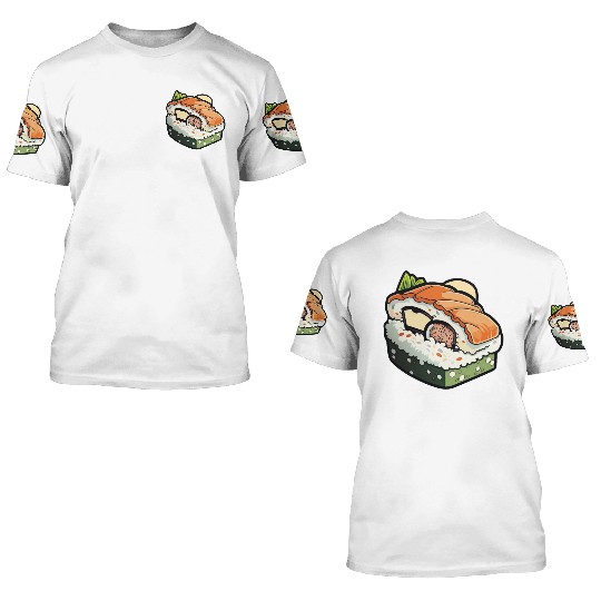 Sushi print 3D T Shirts