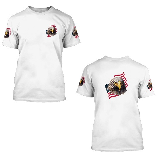 Patriotic Eagle US American Flag Bald Eagle USA 3D T Shirts