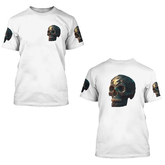 crystal skull 3D T Shirts