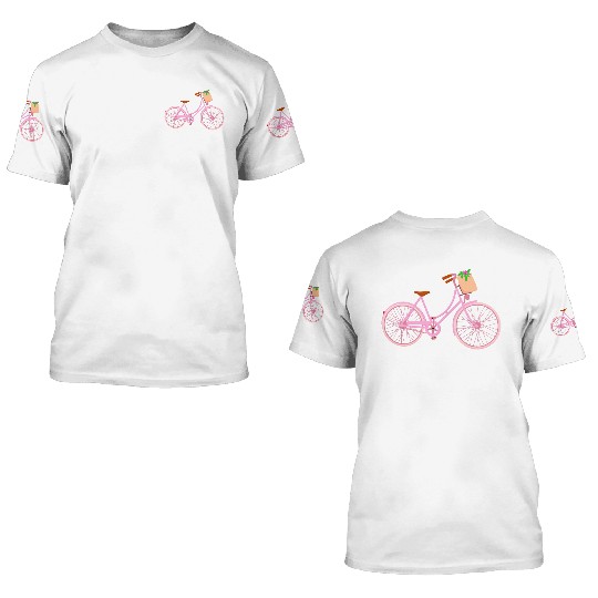 Bike With Flowers 3D T Shirts