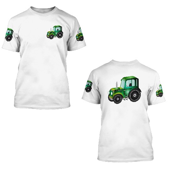 green 3D tractor for tractor and farm fans 3D T Shirts