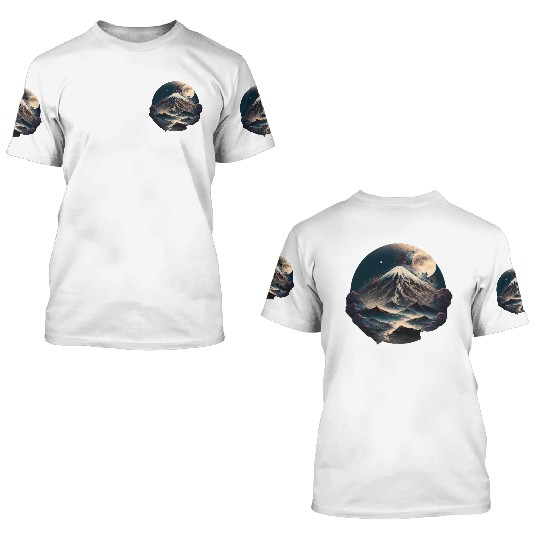Fuji moon light. 3D T Shirts