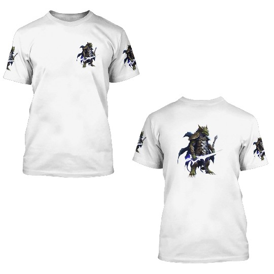dragon holding a mystical sword 3D T Shirts