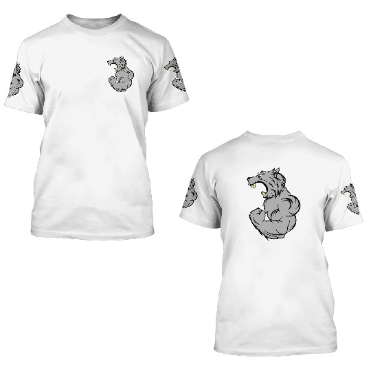 wolf beast 2 3D T Shirts