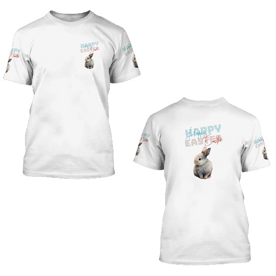 Funny Cute Happy Easter Bunny 3D T Shirts