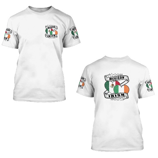 Half Irish Half Mexican 3D T Shirts for kids